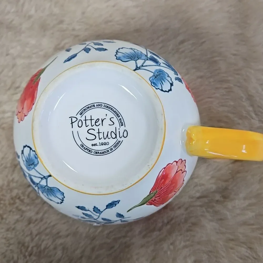 Potter's Studio Floral Footed Coffee Mug